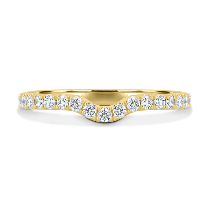 Unique Curved E/VS2 IGI Certified Lab Grown Diamond Pave Band