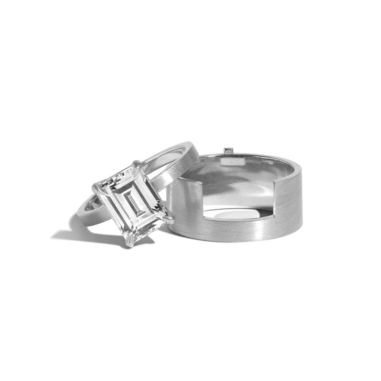 Bold Wide Band Engagement Ring Diamond