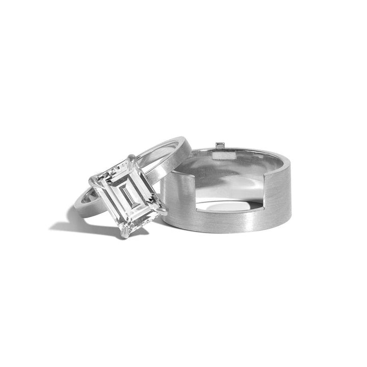 Bold Wide Band Engagement Ring Diamond