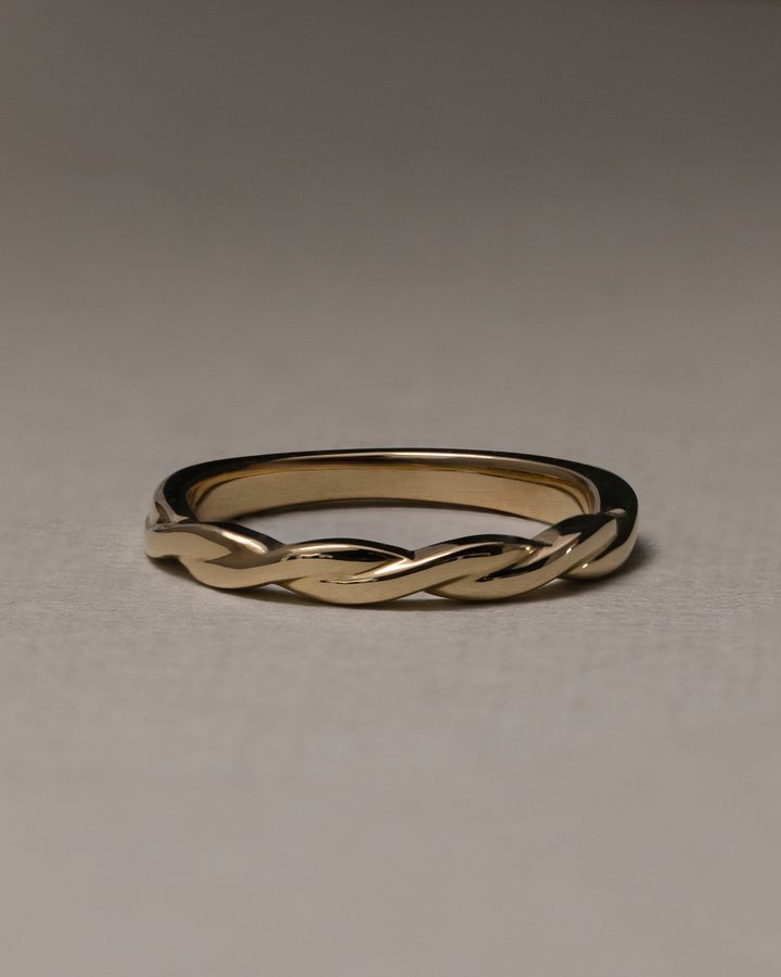 Unique Twisted Solid Gold Wedding Band
