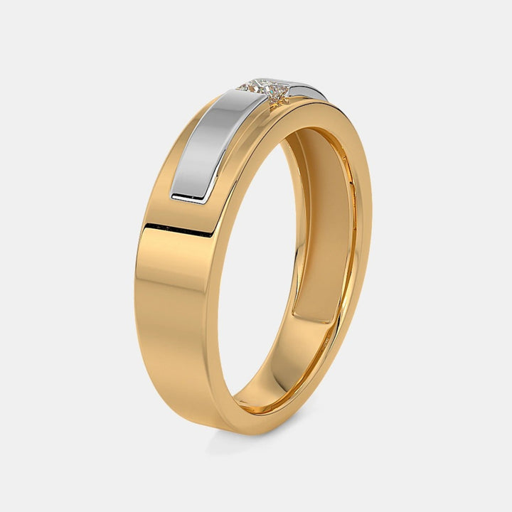 Princess Lab Grown Diamond Two Tone Men's Wedding Ring