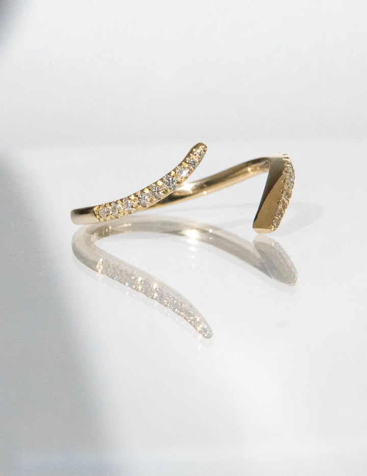 2.0CT Marquise Lab Grown Diamond Bypass Half Bezel Engagement Ring With Matching Band