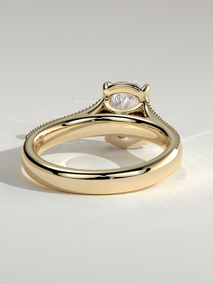 modern oval engagement ring bezel setting