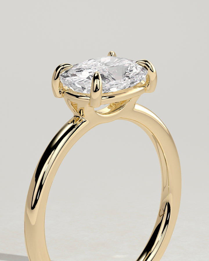 Wave band engagement ring