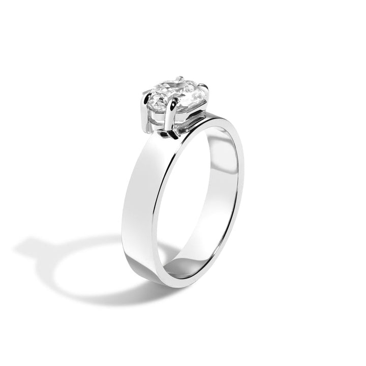 1.0ct Elongated Hexagon East West SolitaireF/VS1 Lab Grown Diamond Engagement Ring