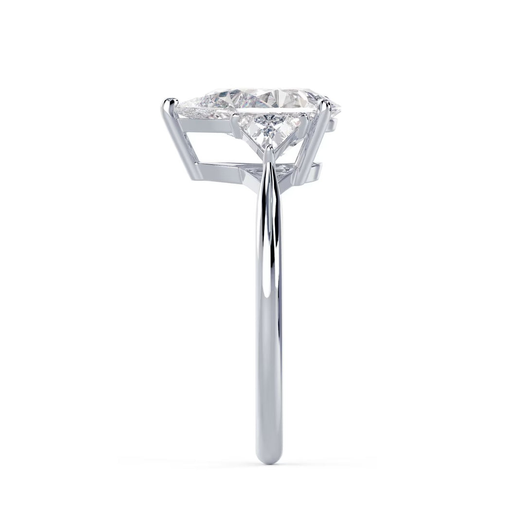 1.50CT Pear Cut E/VS2 Lab Grown Diamond Three Stone Engagement Rings