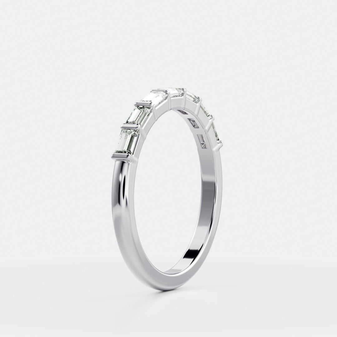 East West Baguette E/VS Lab Grown Diamond Bar Setting Wedding Band