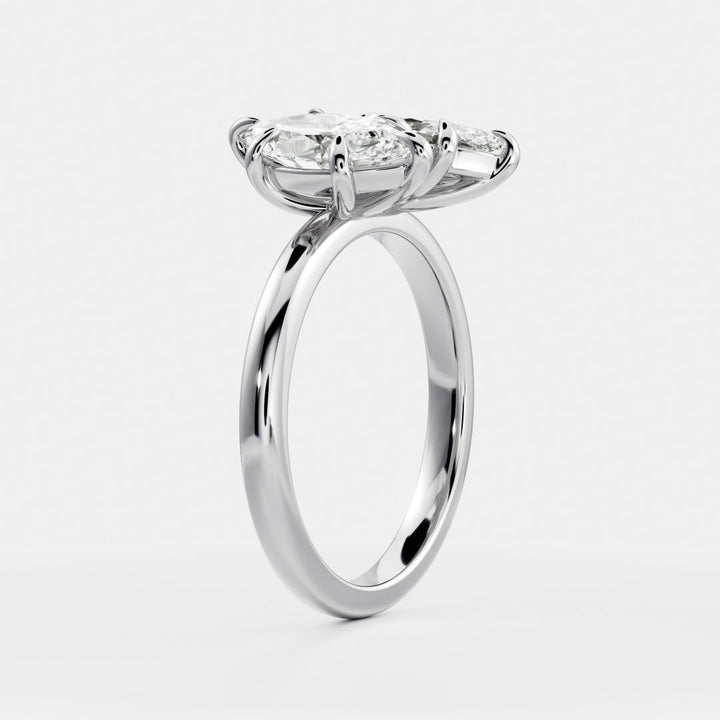 1.0CT Marquise Cut IGI Certified CVD Diamond Toi Et Moi Engagement Ring