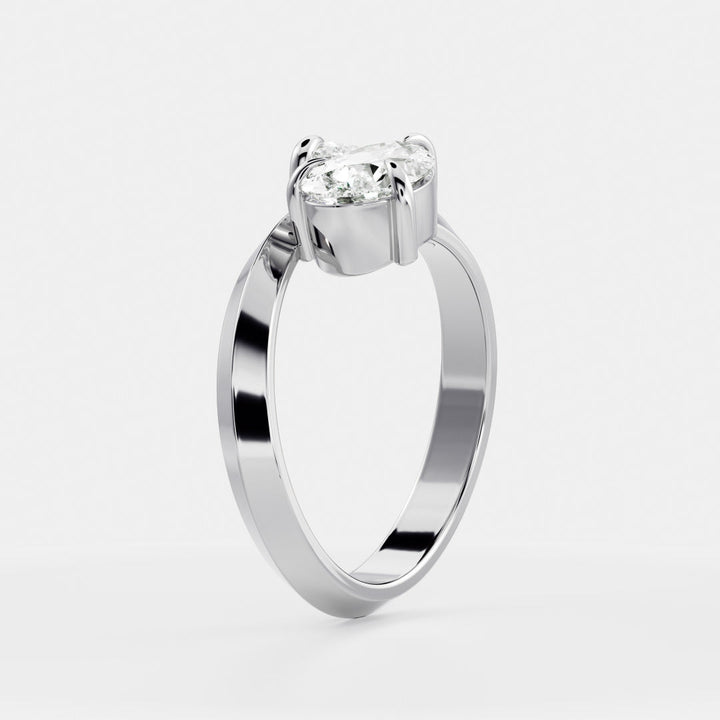 1.0CT Pear Cut Lab Grown Diamond Twisted Knife Edge Toi Et Moi Engagement Ring