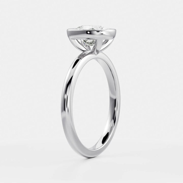 1.50CT Bezel Set Cushion Cut E/VS1 Lab Grown Diamond Solitaire Engagement Ring