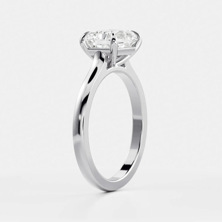 1.0CT East West Radiant Cut Lab Grown Diamond Cathedral Engagement Ring