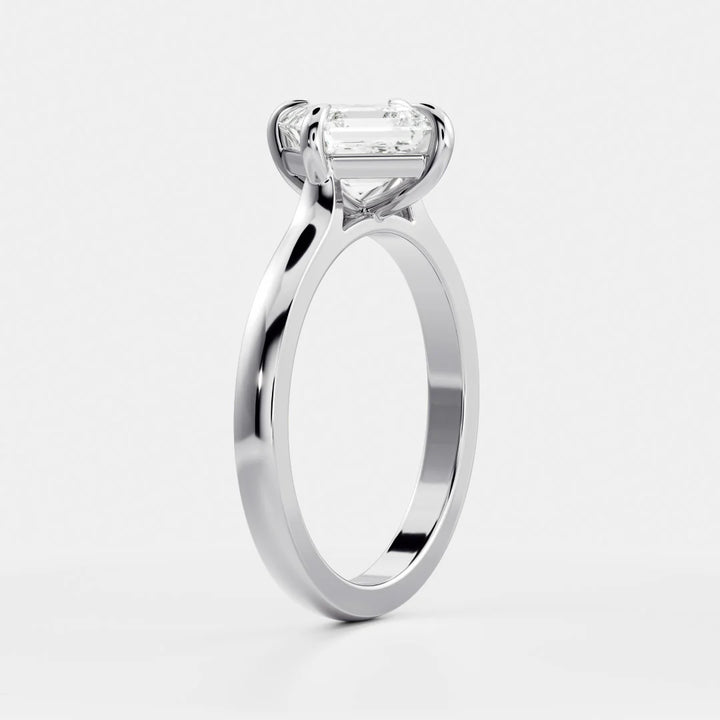 1.0CT Asscher Cut E/VVS IGI Certified CVD Diamond Cathedral Engagement Ring