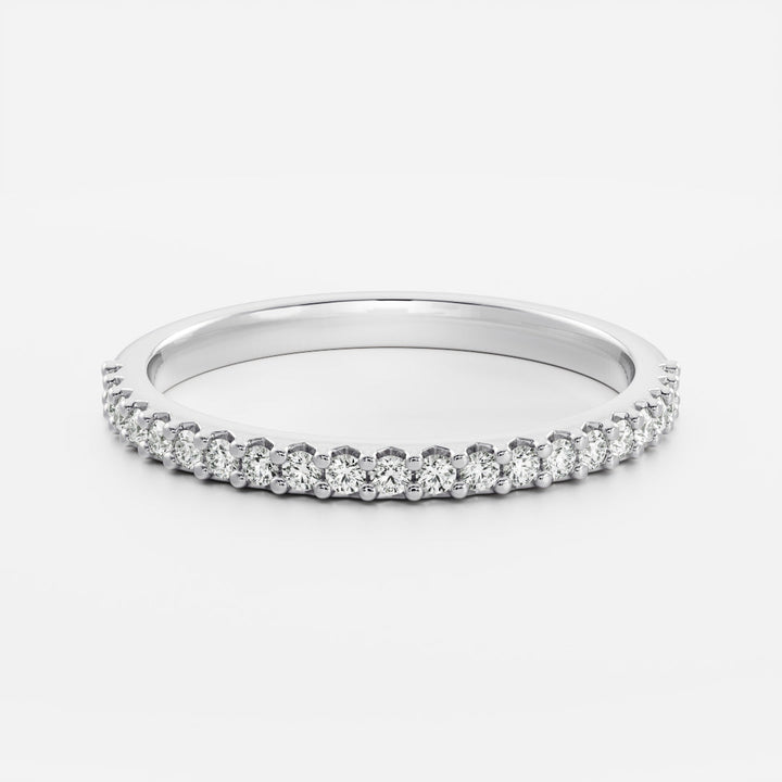 Round E/VS1 Lab Grown Diamond Half Eternity Pave Wedding Band
