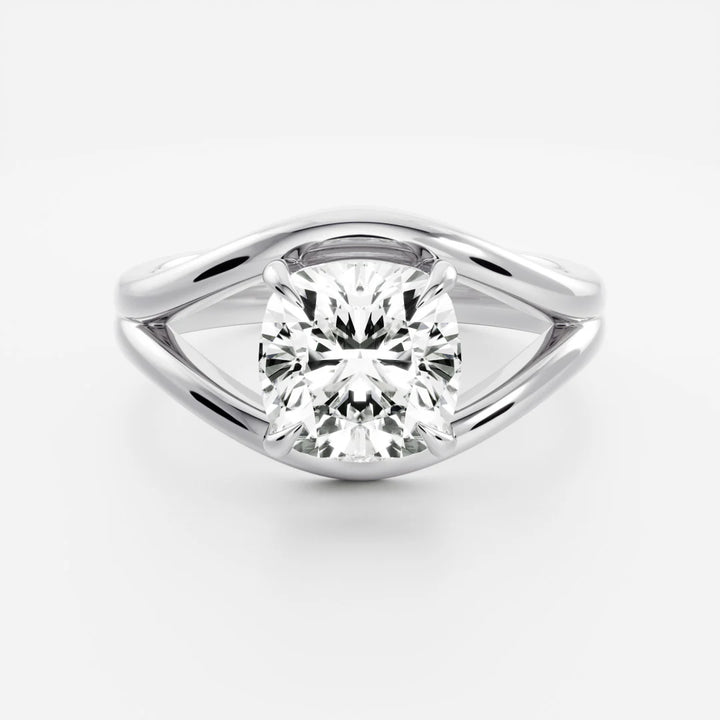 1.0ct Cushion Cut Split Shank Unique Diamond Engagement Ring