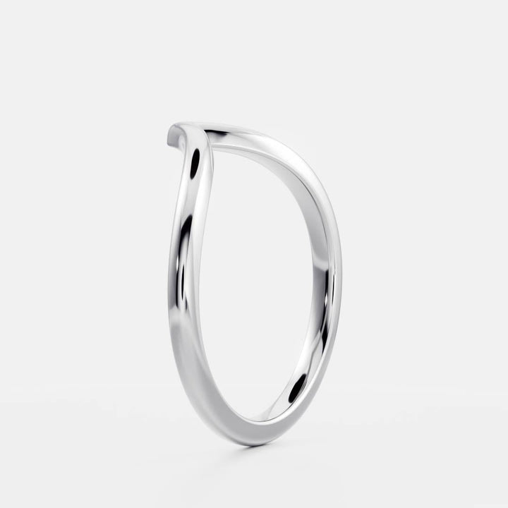 Unique Curved Plain Wedding Band For Women