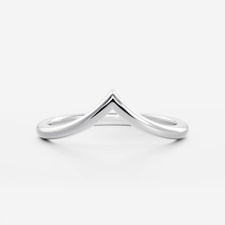 Unique Curved Plain Wedding Band For Women