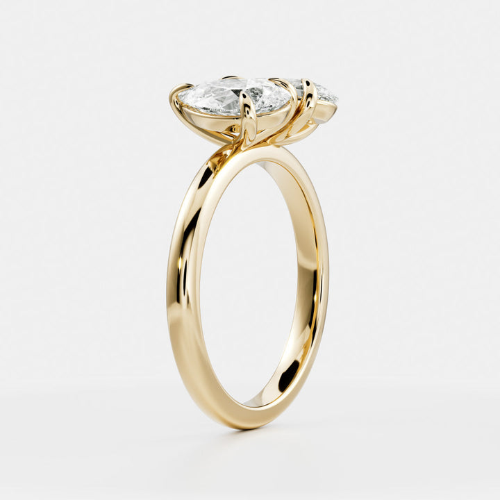 1.0CT Pear Cut E/VS Lab Grown Diamond Toi Et Moi Engagement Ring