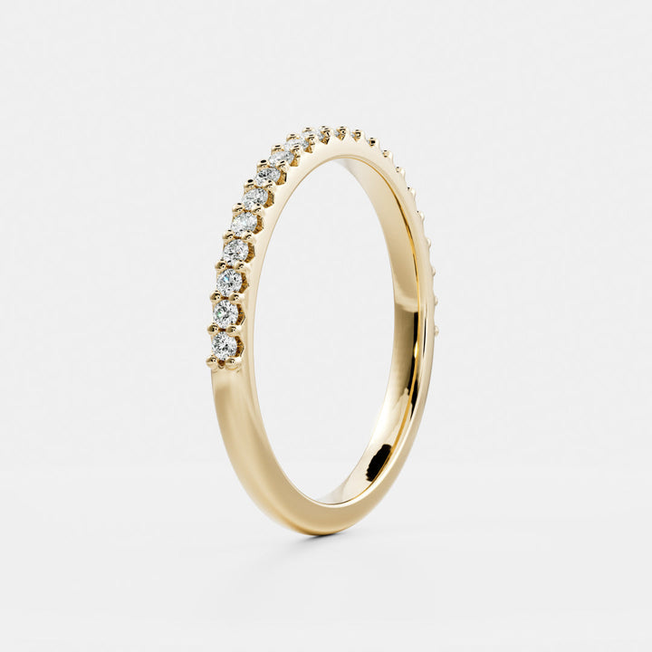 Round E/VS1 Lab Grown Diamond Half Eternity Pave Wedding Band