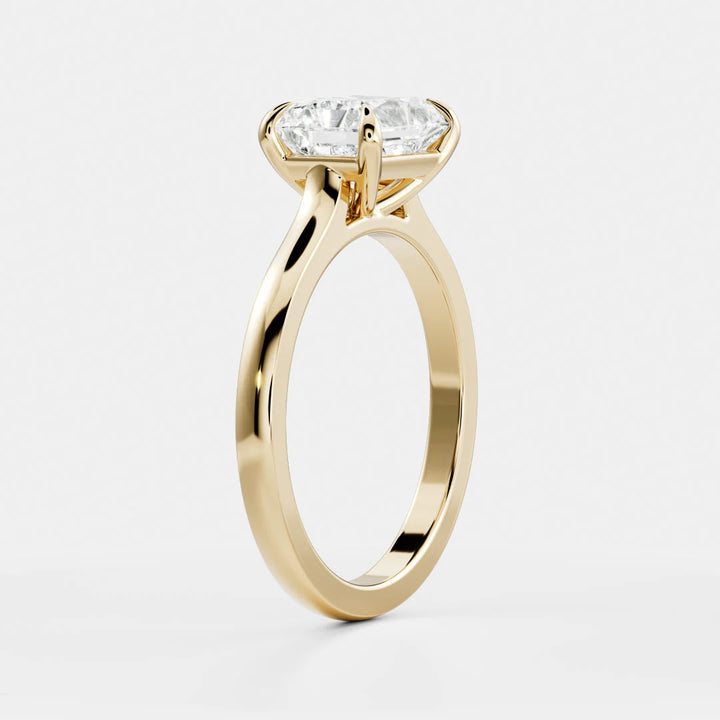 1.0ct Radiant East West Cut Cathedral Solitaire Band Unique Engagement Ring