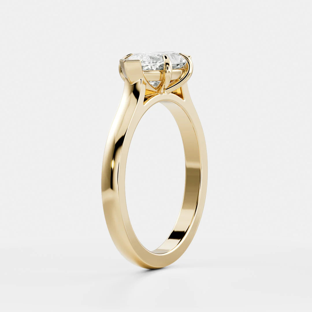 1.50CT East West Marquise Cut IGI Certified Diamond Cathedral Engagement Ring