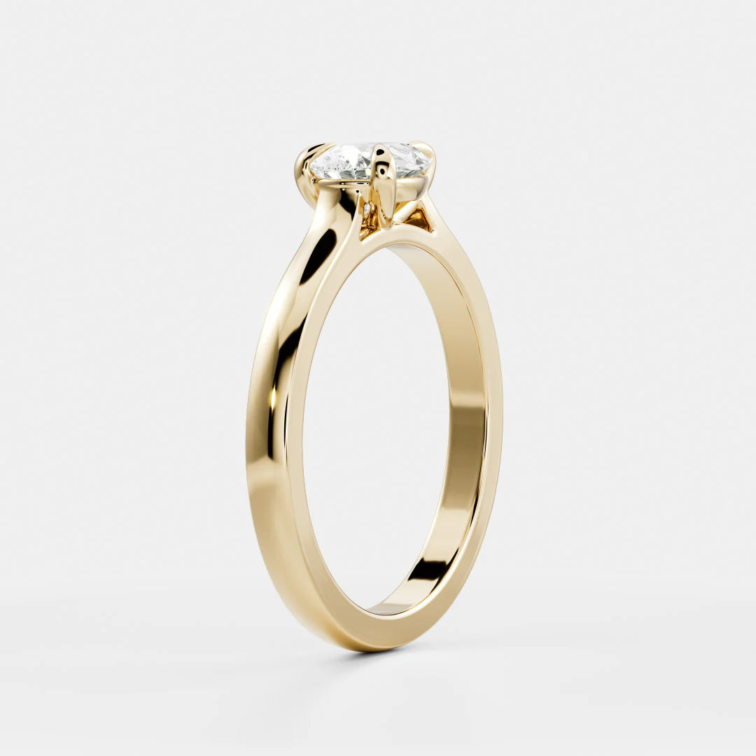 0.50CT East West Pear Cut Lab Grown Diamond Cathedral Engagement Ring