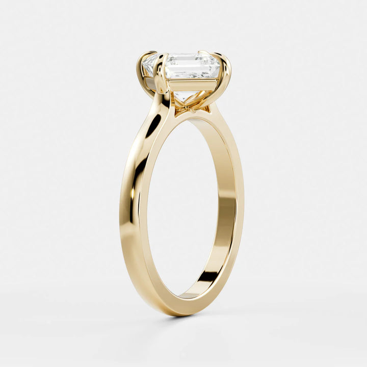 1.0CT Asscher Cut E/VVS IGI Certified CVD Diamond Cathedral Engagement Ring