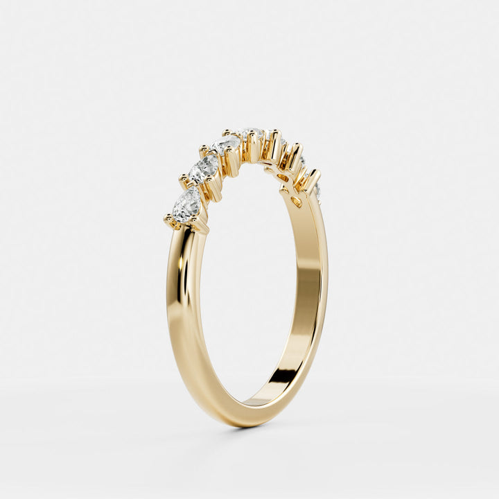 East West Pear E/VS1 Lab Grown Diamond Half Eternity Wedding Band