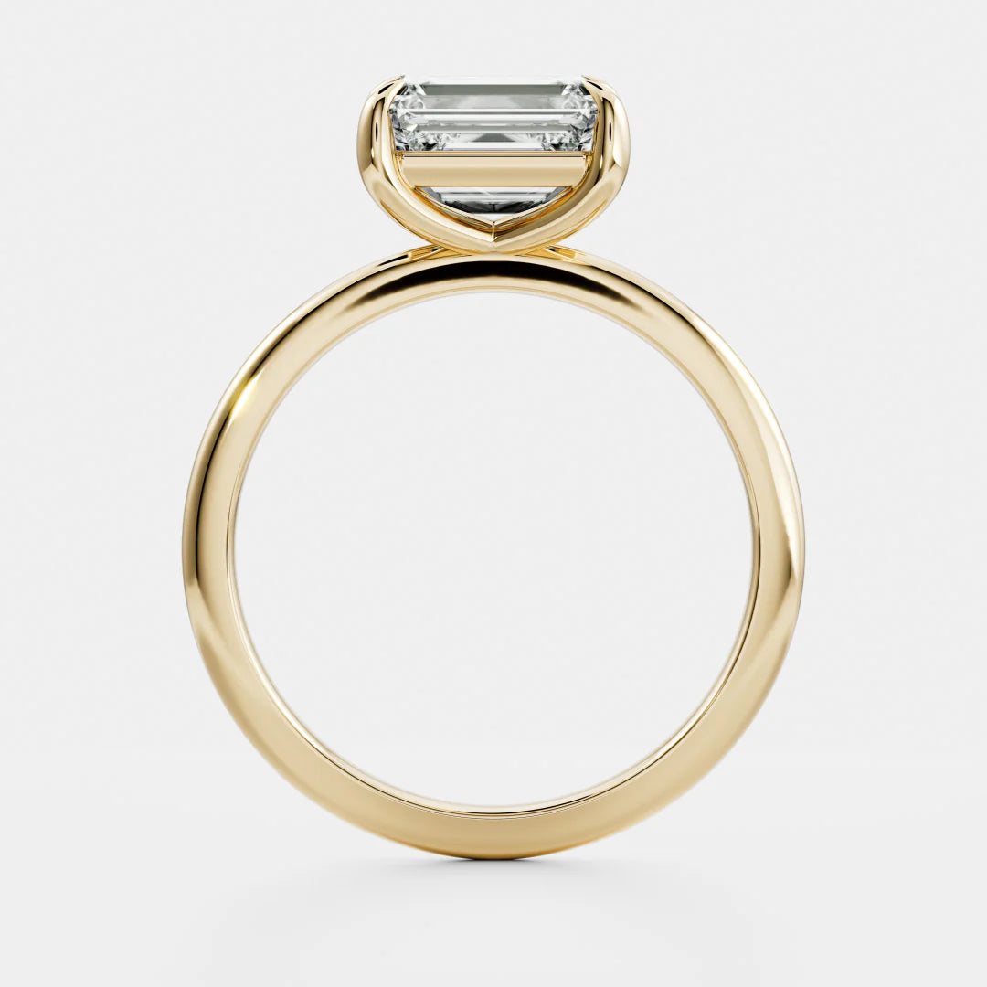 1.0CT East West Emerald Cut IGI Certified Diamond Solitaire Engagement Ring