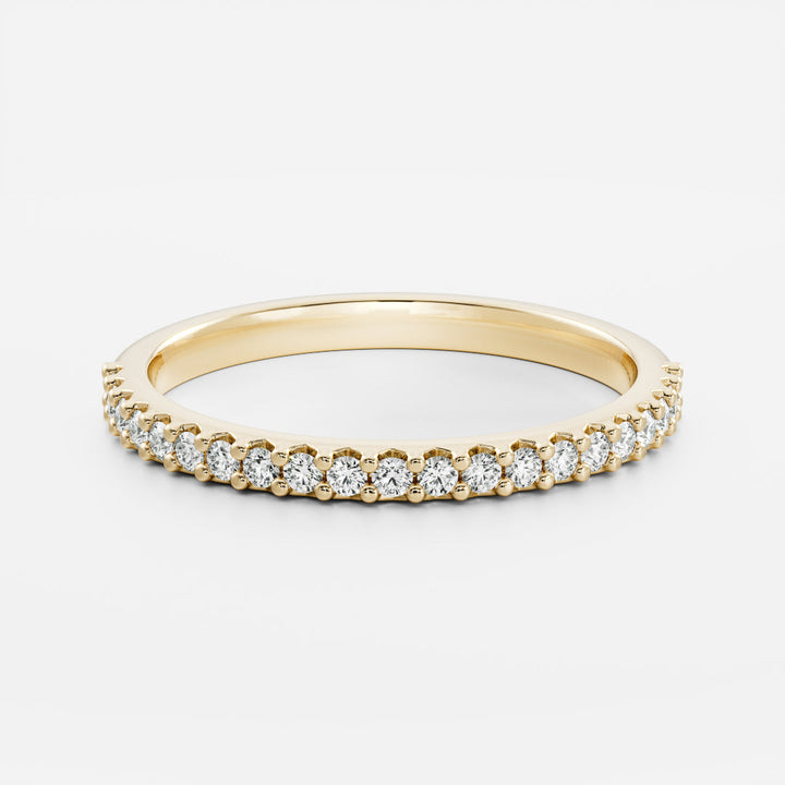 Round E/VS1 Lab Grown Diamond Half Eternity Pave Wedding Band