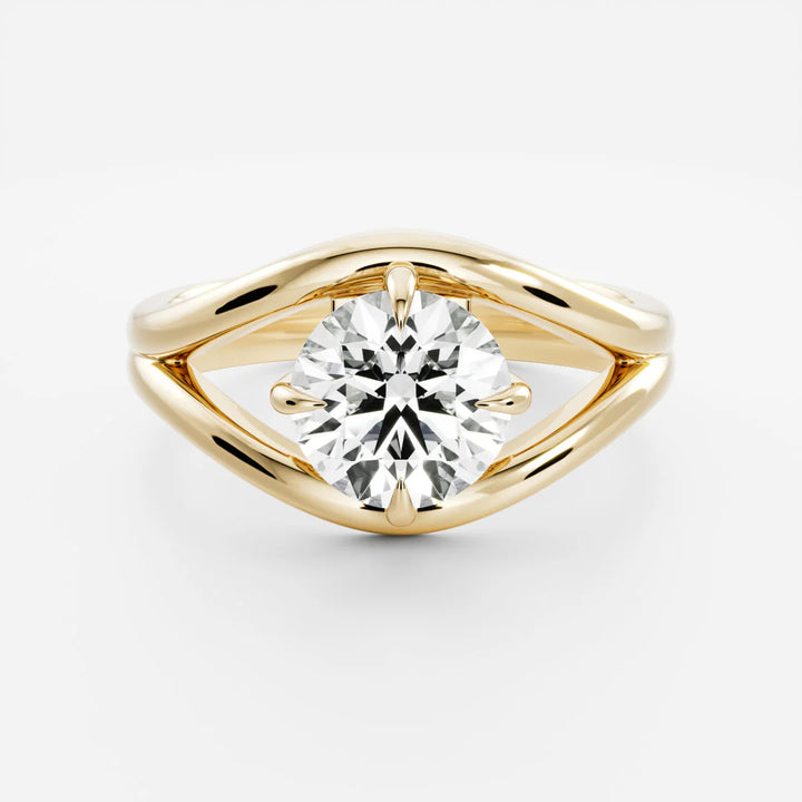 1.0ct Round Cut Split Shank Unique Diamond Engagement Ring