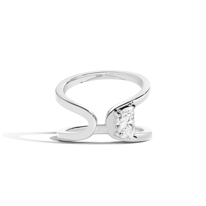 0.75ct Half-Moon Cut Diamond Wrap Unique Engagement Ring