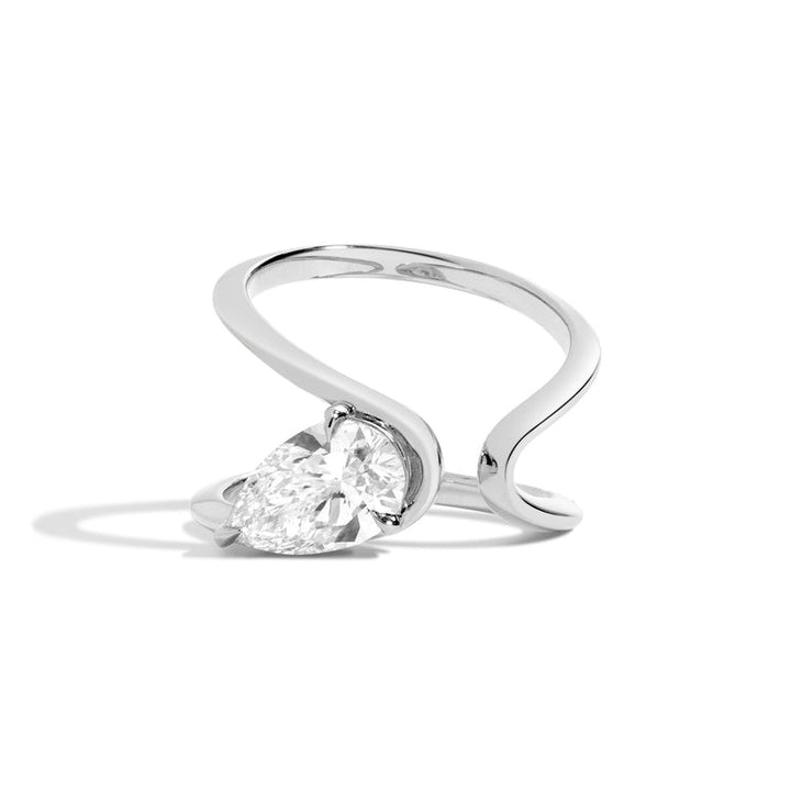 1.50ct Pear Cut Diamond Wrap Unique Engagement Ring