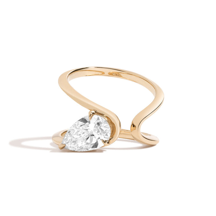 1.50ct Pear Cut Diamond Wrap Unique Engagement Ring