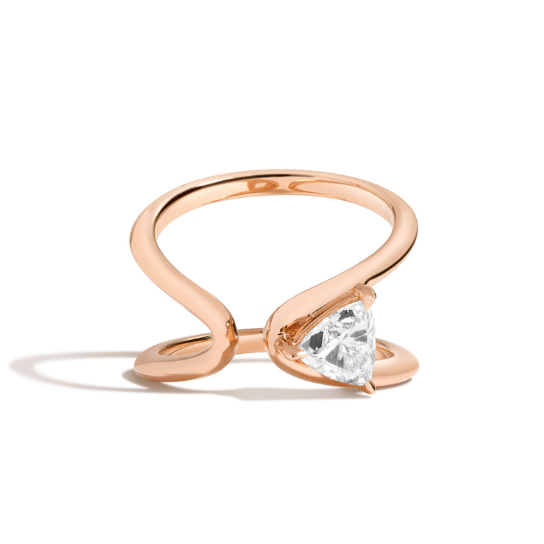 0.75ct Trillion Cut Diamond Wrap Unique Engagement Ring