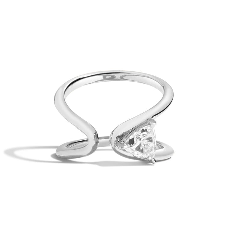 0.75ct Trillion Cut Diamond Wrap Unique Engagement Ring