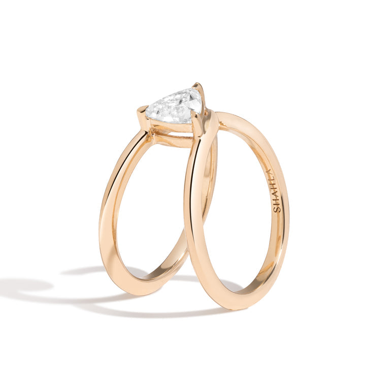 0.75ct Trillion Cut Diamond Wrap Unique Engagement Ring
