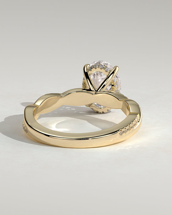 lab grown oval hidden halo ring