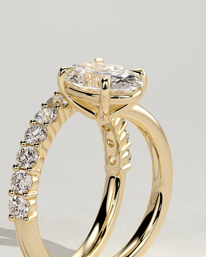 angled pave band ring
