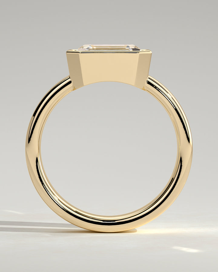 bezel set cigar band ring