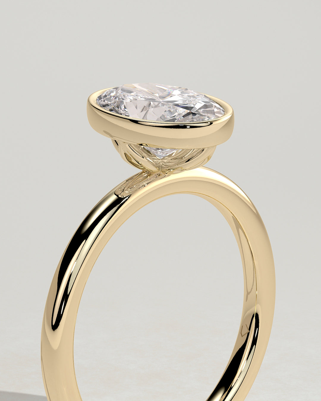 bezel set oval ring