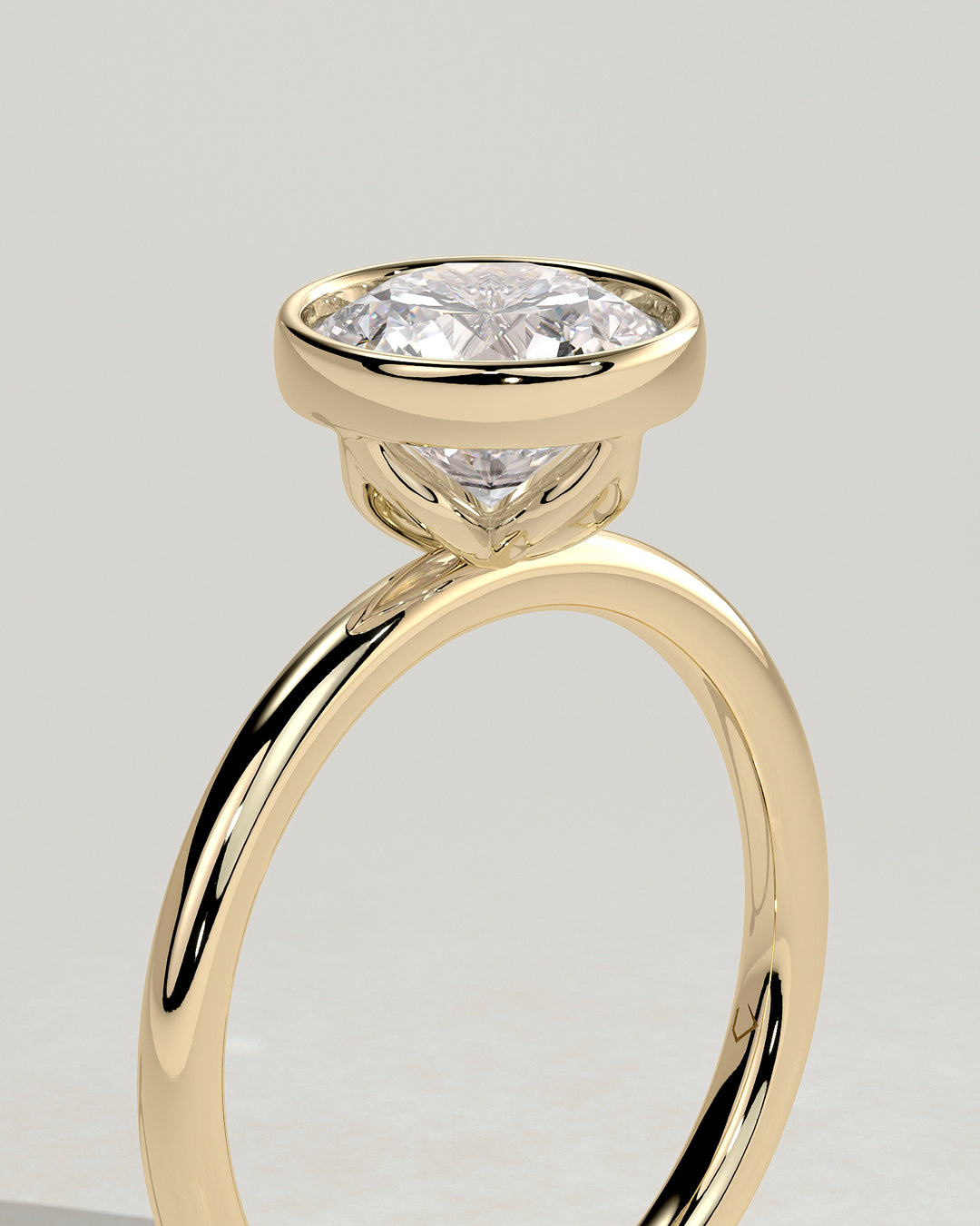 bezel set round ring