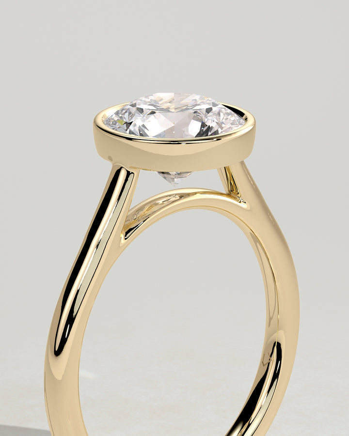 bezel set solitaire engagement ring
