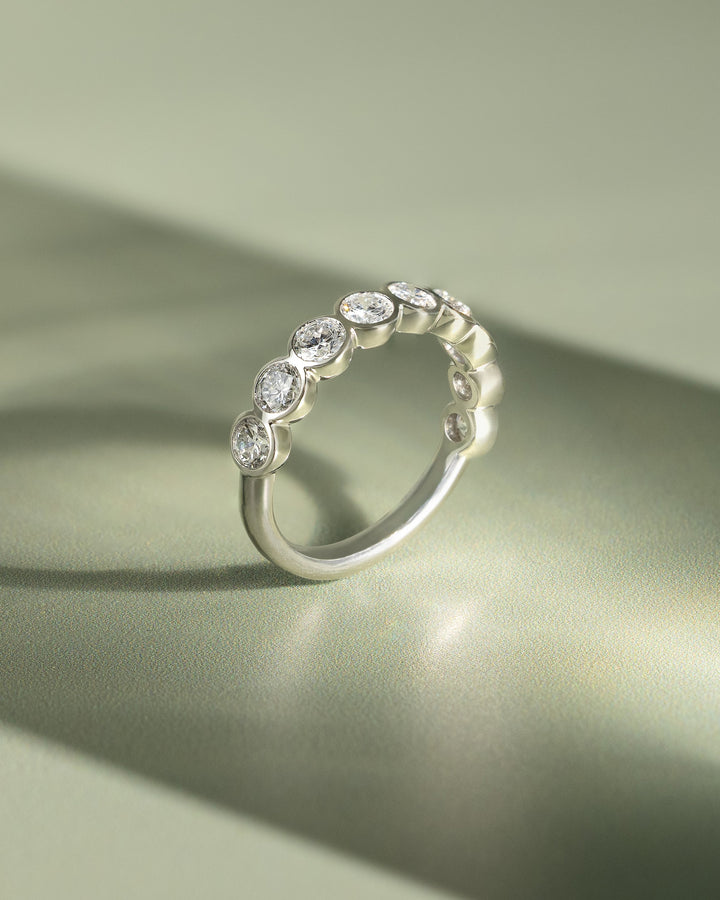 bezel set wedding ring
