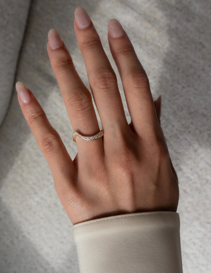 1.0CT-2.0CT Marquise E/VS Lab Grown Diamond By Pass Engagement Couple Ring Design With Matching Band