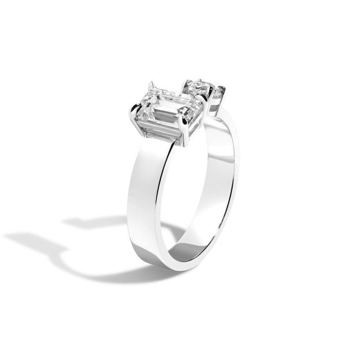 1.0ct Emerald F/VS1 Lab Grown Diamond Antique Engagement Ring