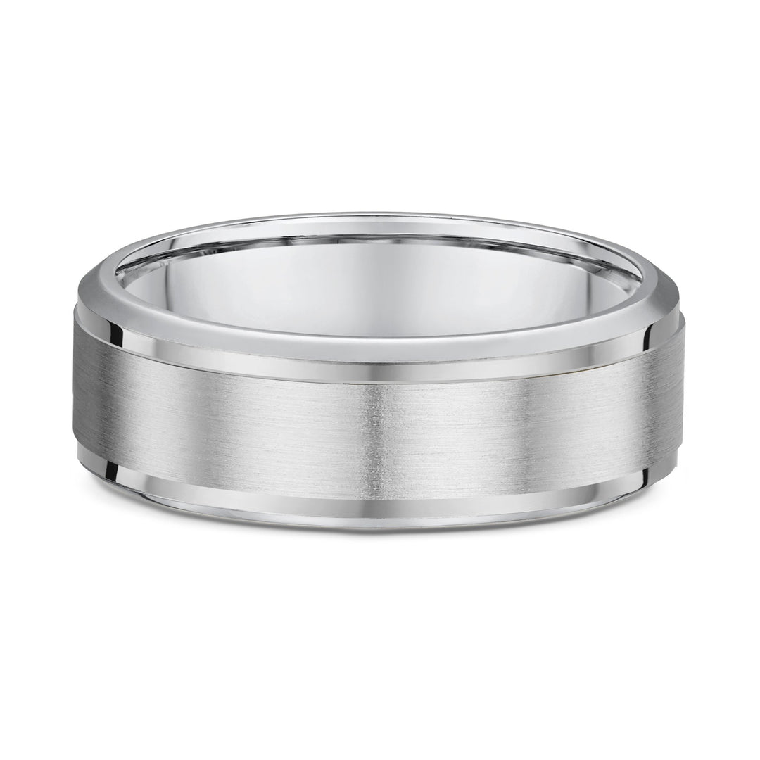 brushed center wedding band
