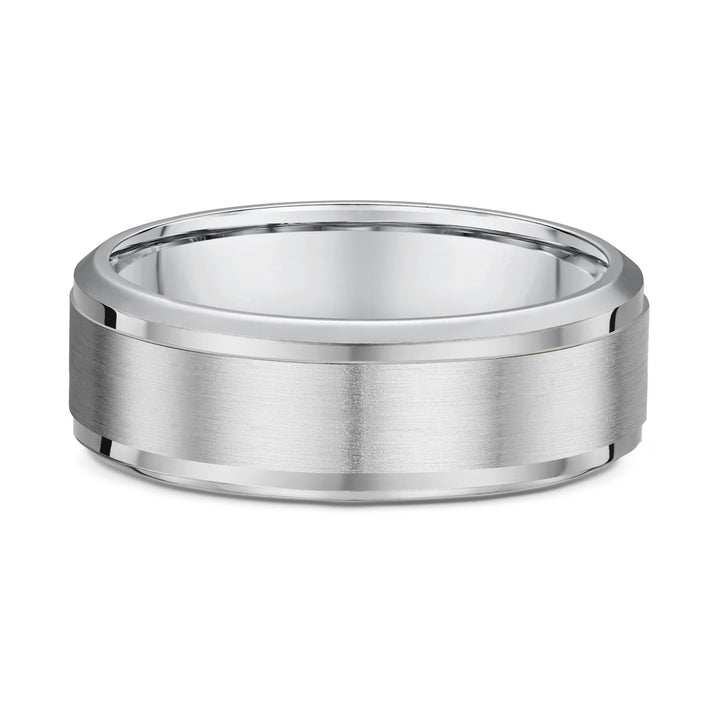brushed center wedding band

