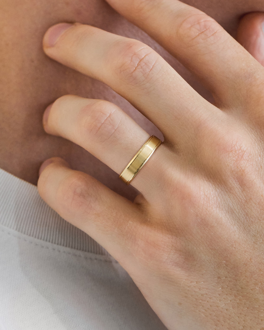 brushed flat wedding band
