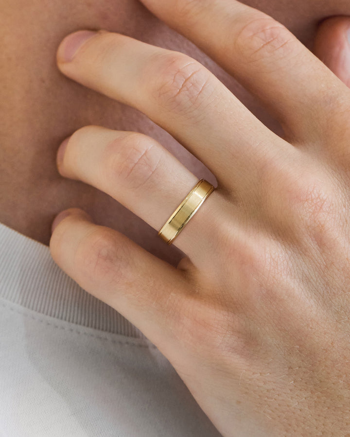brushed flat wedding band
