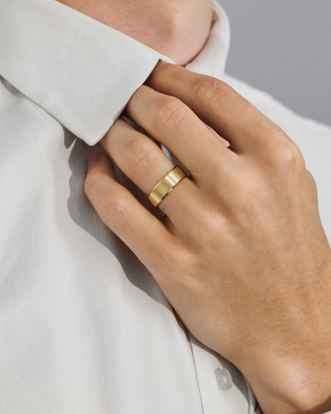 brushed gold wedding band
